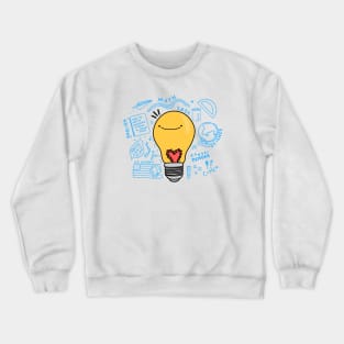 Cute Blue Teacher Lightbulb Crewneck Sweatshirt